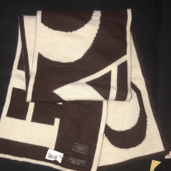 Coach Accessories - NWT Coach brown and white scarf 🧣